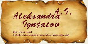 Aleksandra Ignjatov vizit kartica